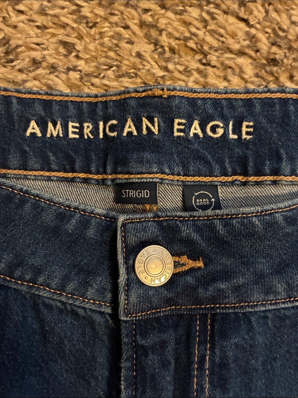 American Eagle distressed super high rise baggy wide leg ankle Jean -NWT size 18 - Picture 2 of 7